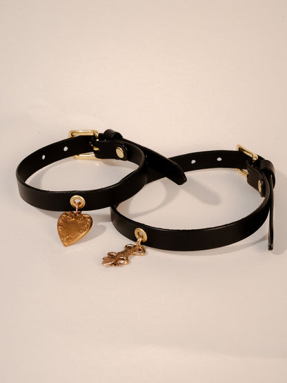 Brass Lizard Charm Collar