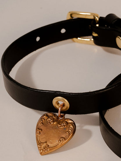 Baroque Heart Charm Collar